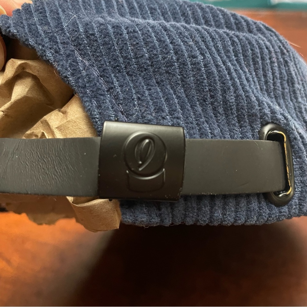 Blue Ribbed Corded Barstool Golf Adjustable Strap/Buckle Cap - Picture 7 of 11